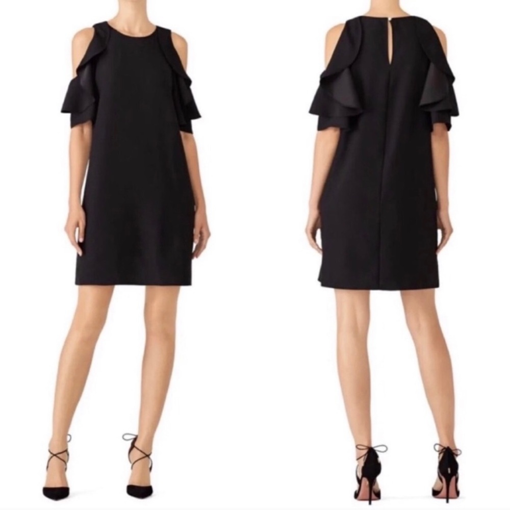 Kate Spade Black Cold Shoulder Crepe Dress